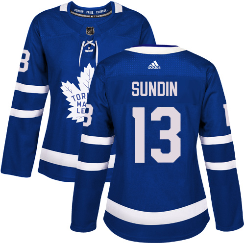 Adidas Toronto Maple Leafs #13 Mats Sundin Blue Home Authentic Women Stitched NHL Jersey